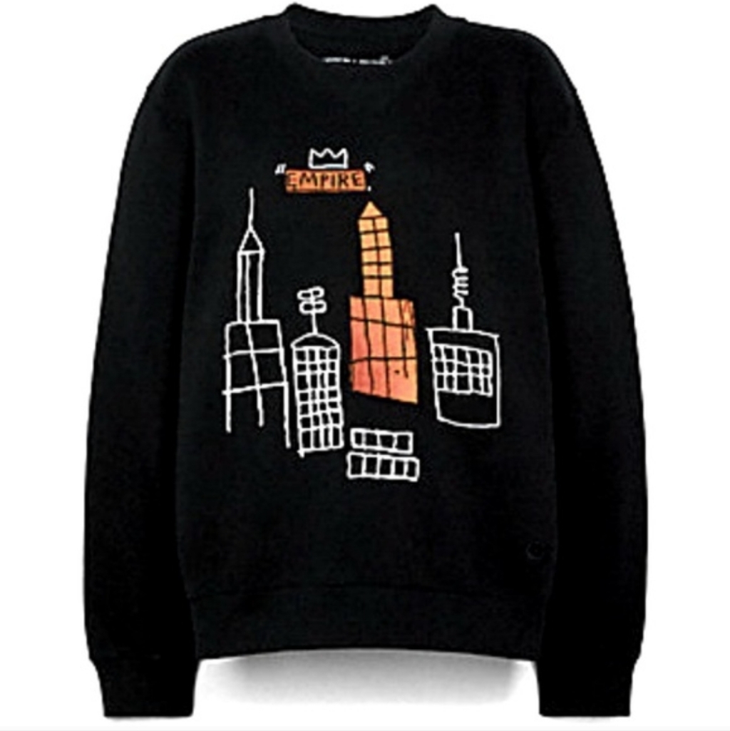 Coach Black Sweatshirt With Orange And White Cityscape Graphic